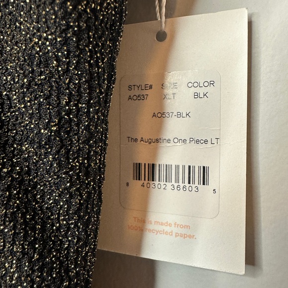 Andie Swim The Augustine One Piece Black Gold Glitter Women's Swimsuit NWT XL - Picture 5 of 10